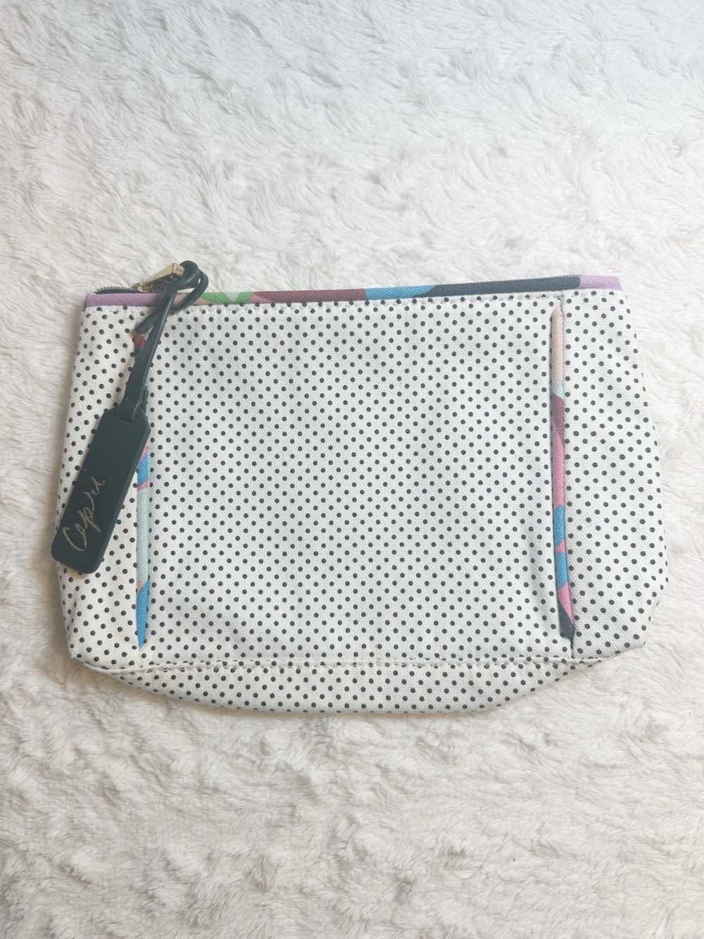 Estée Lauder Capri White Polka Dot Cosmetic Case